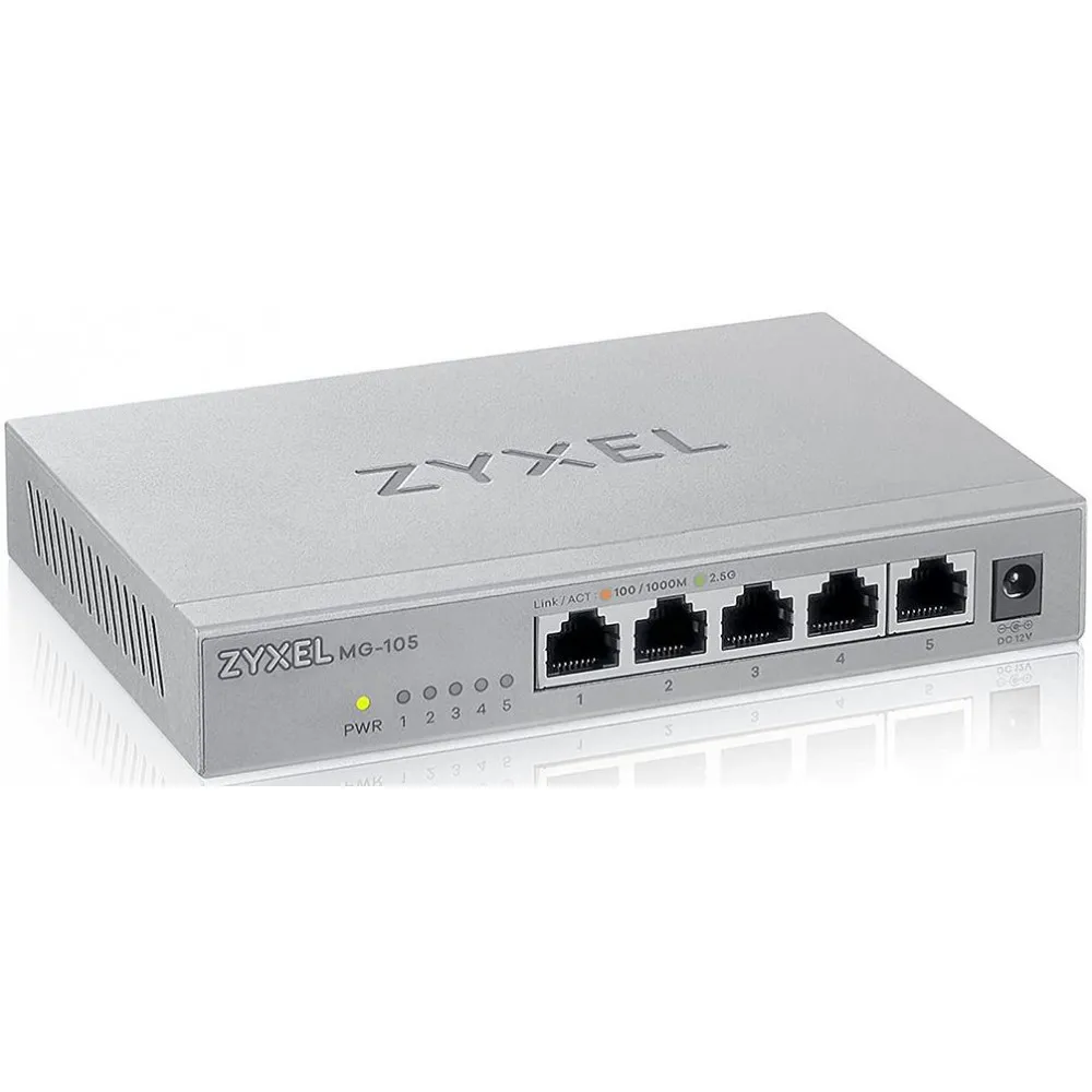 Switch niezarządzalny Zyxel MG-105-ZZ0101F, Desktop, 5 x LAN 10|100|1000|2500 Mbps | Sklep ITnes.pl, IT for BUSINESS