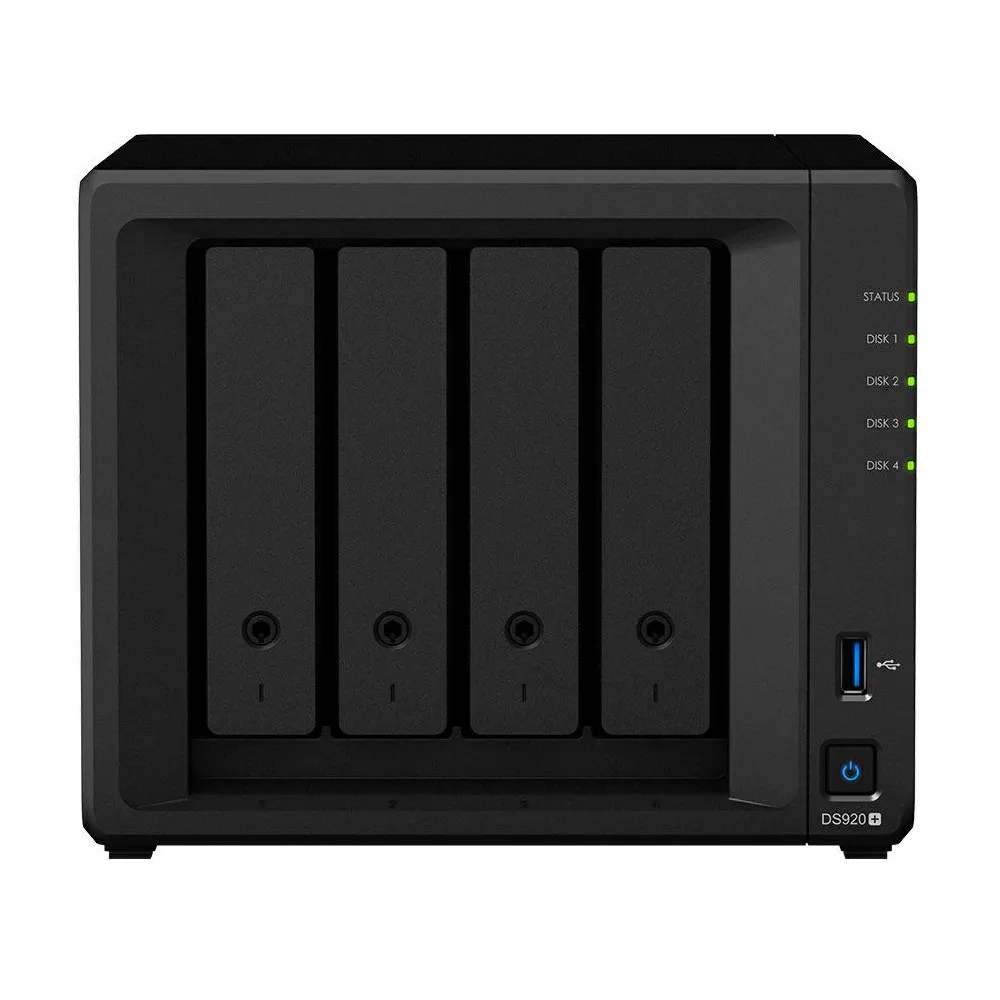 Serwer NAS Synology Desktop Plus DS920SH2, Desktop, Intel Celeron J4125, 8GB RAM, 20TB, 1TB cache, 4 wnęki, 2 x M.2, 3 lata CI |