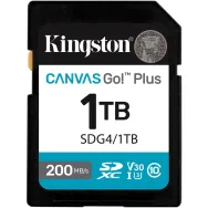 Karta pamięci Kingston SD 1TB Canvas Go Plus SDG4/1TB - 200|160MB|s, Class 10, UHS-I, U3, V30