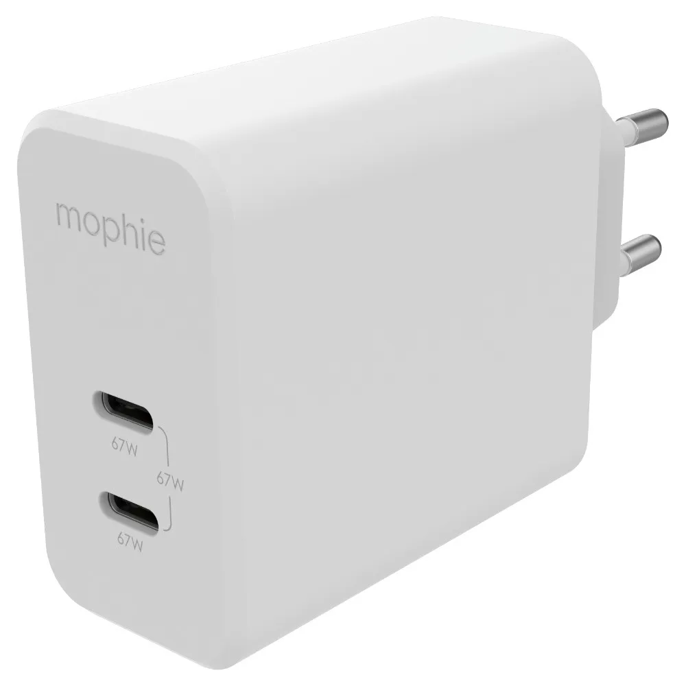 Ładowarka sieciowa 2x USB-C 67W ZAGG Mophie Gan Charger Dual 409909304 - Biała