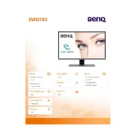 Monitor Benq EW3270U 9H.LGVLA.TSE, 31,5", 3840x2160 (4K), 60Hz, VA, FreeSync, 4 ms, USB-C, Szary | Sklep ITnes.pl, IT for BUSINESS