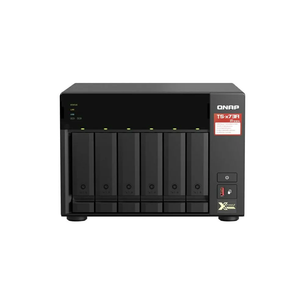 Serwer NAS QNAP Tower TS-673A-CRAF, Tower, Ryzen V1500B, 64GB RAM, 12TB, 2TB cache, 6 wnęk, 2 x M.2, hot-swap | Sklep ITnes.pl, 