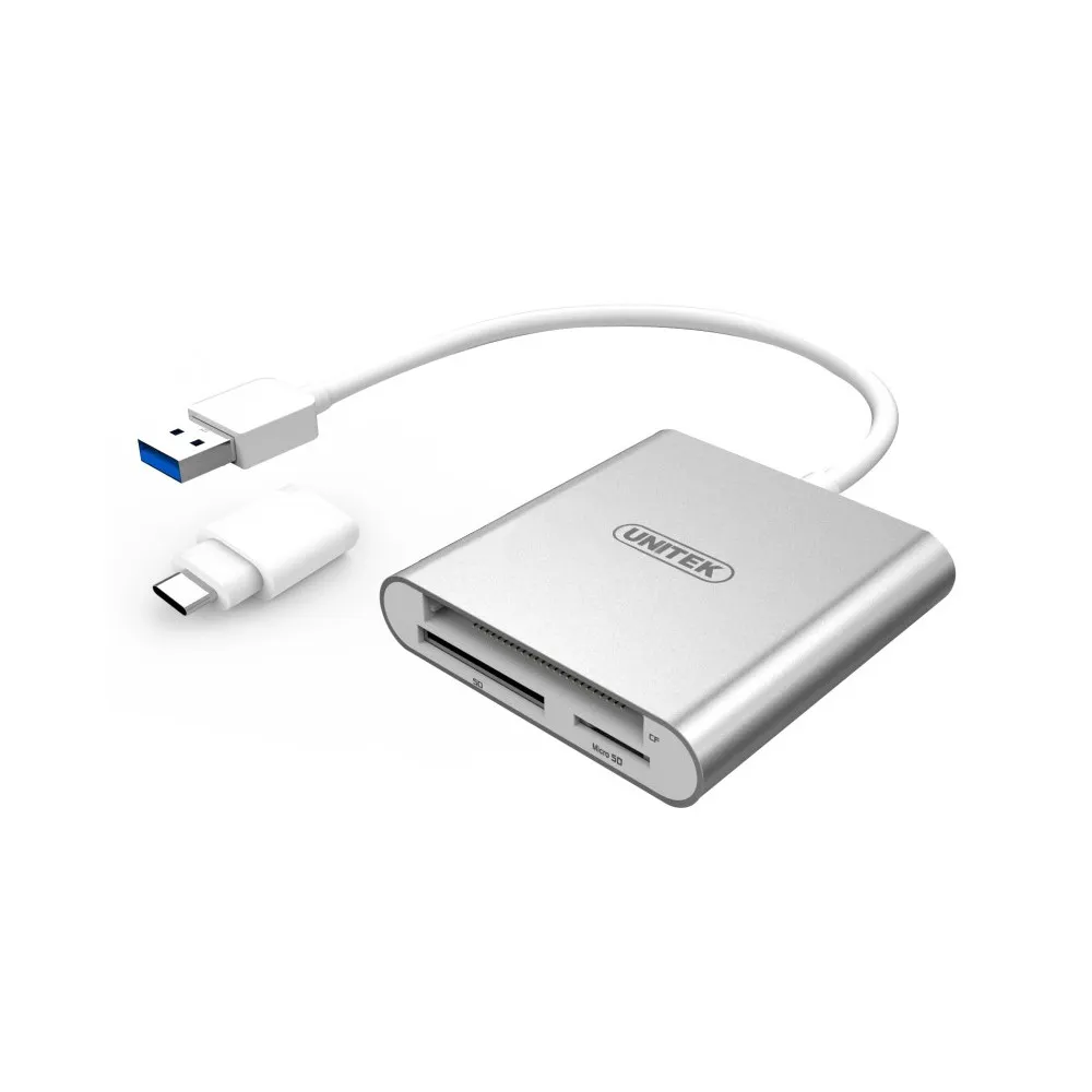 Czytnik kart pamieci CF, SD, microSD, MMC - USB 3.0 + USB TYP-C - Y-9313D | Sklep ITnes.pl - IT for BUSINESS