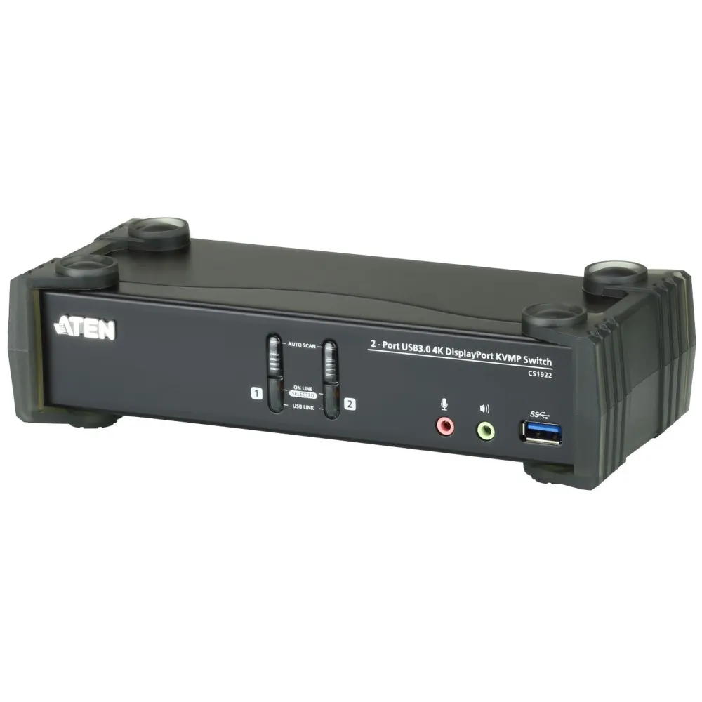Przełącznik KVM Aten CS1922-AT-G - kontrola 2 komputerów, wbudowany koncentrator USB 3.0, porty DisplayPort 4K | Sklep ITnes.pl 