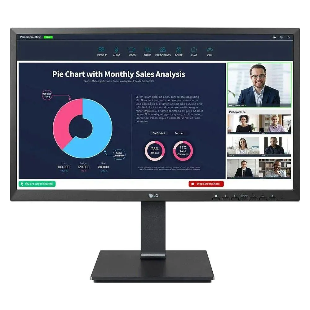 Monitor LG 24BP750C-B - 23,8"/1920x1080 (Full HD)/75Hz/IPS/5 ms/pivot/kamera/USB-C/Czarny