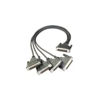 Kabel MOXA Serial M44 męski do 4x DB25 męski CBL-M44M25X4-50 - 50 cm, do kart CP-114EL, Czarny