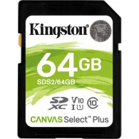 Karta pamięci Kingston SD 64GB Canvas Select Plus R100MB/s SDS2/64GB - Czarna | Sklep ITnes.pl - IT for BUSINESS