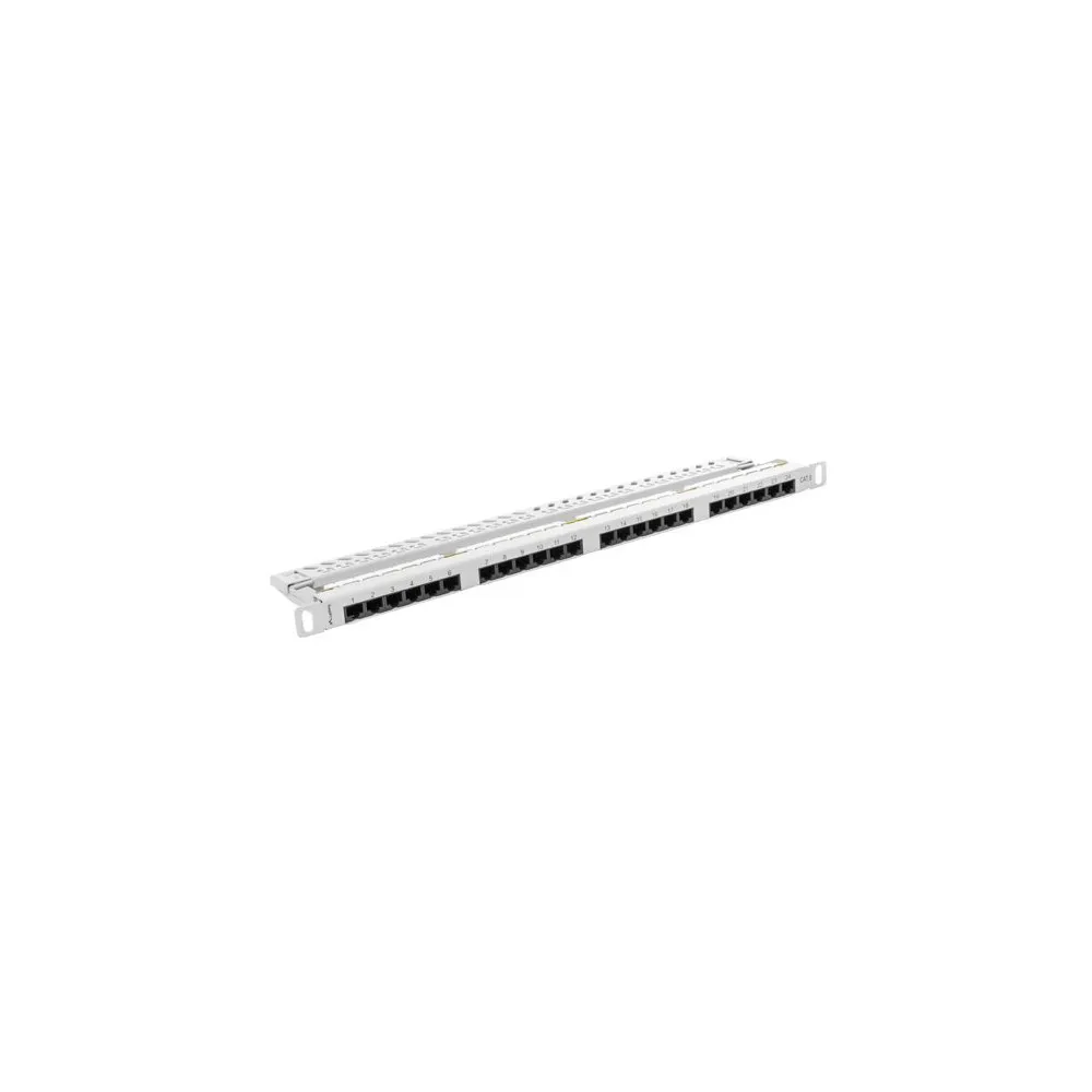 Lanberg PATCH PANEL 24 PORT 0.5U KAT.6 SZARY - PPU6-0024-S | Sklep ITnes.pl - IT for BUSINESS