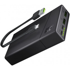 Powerbank Green Cell PowerPlay20 PBGC03 - 20000 mAh/2 x USB-A/2 x USB-C/Czarny