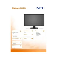 Monitor NEC MultiSync EA271U Black 60004302, 27", 3840x2160 (4K), 60Hz, IPS, 5 ms, pivot, USB-C, Czarny | Sklep ITnes.pl, IT for