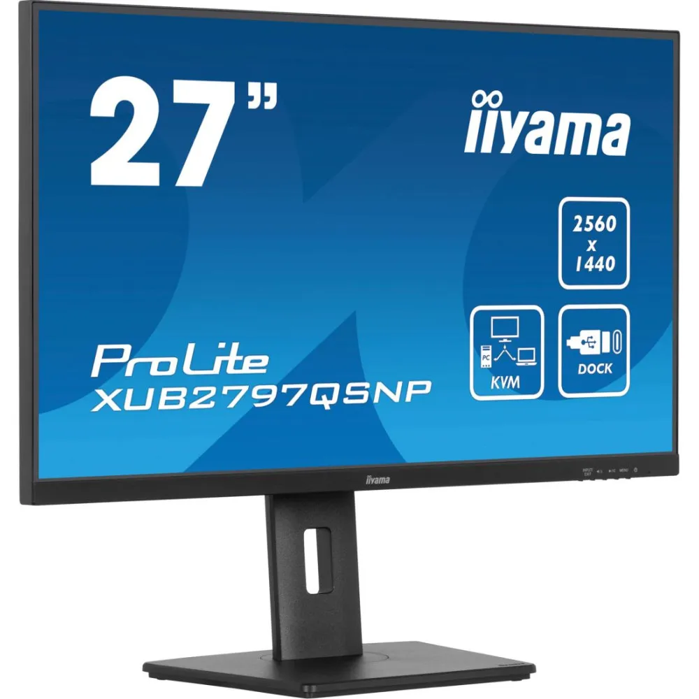 Monitor iiyama ProLite XUB2797QSNP-B1 - 27"/2560x1440 (QHD)/100Hz/IPS/1 ms/pivot/USB-C/Czarny - zdjęcie