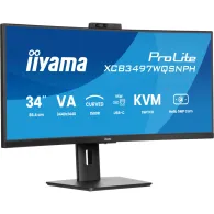 Monitor iiyama ProLite XCB3497WQSNPH-B1, 33,9", 3440x1440 (UWQHD), 120Hz, 21:9, zakrzywiony, VA, 0,4 ms, kamera, USB-C, Czarny |