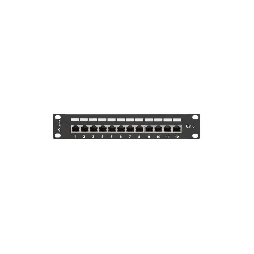 Lanberg PATCH PANEL 12 PORT 1U 10" EKRANOWANY KAT6 CZARNY - PPF6-9012-B | Sklep ITnes.pl - IT for BUSINESS