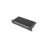Lanberg PATCH PANEL 12 PORT 1U 10" EKRANOWANY KAT6 CZARNY - PPF6-9012-B | Sklep ITnes.pl - IT for BUSINESS