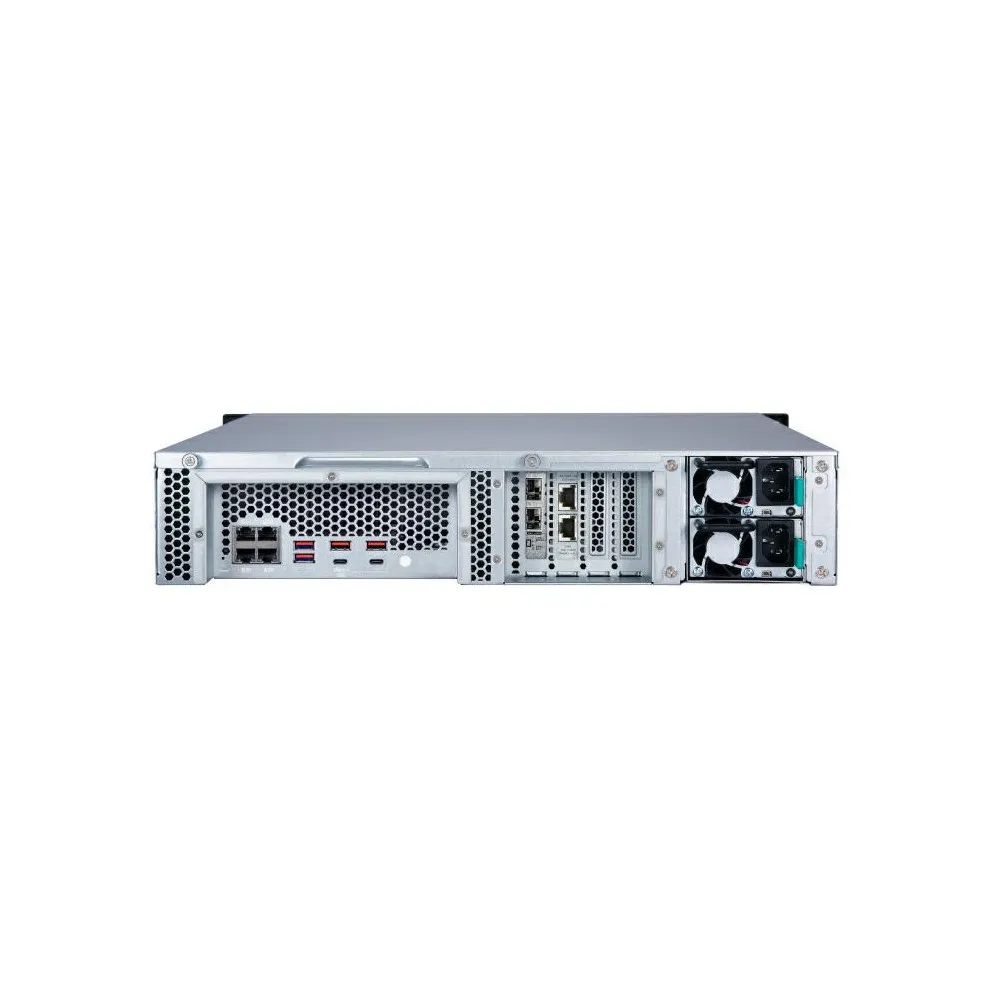 Serwer NAS QNAP Rack TS-1283XU-RP-E2124-VC37 - Rack (2U)/Intel Xeon E-2124/8 GB RAM/8 TB/12 wnęk/hot-swap/3 lata Carry-in - zdjęcie