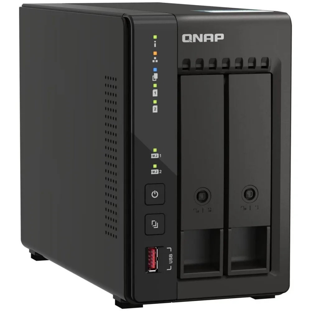 Serwer NAS QNAP Tower TS-253E-40 - Tower/Intel Celeron J6412/8 GB RAM/16 TB/2 TB cache/2 wnęki/2 x M.2/hot-swap