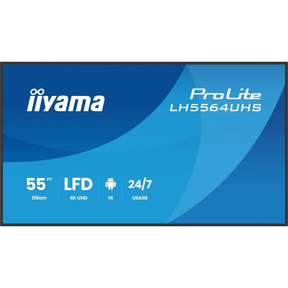 Monitor iiyama ProLite LH5564UHS-B1AG, 54,6", 3840x2160 (4K), VA, 6,5 ms, USB-C, Czarny | Sklep ITnes.pl, IT for BUSINESS