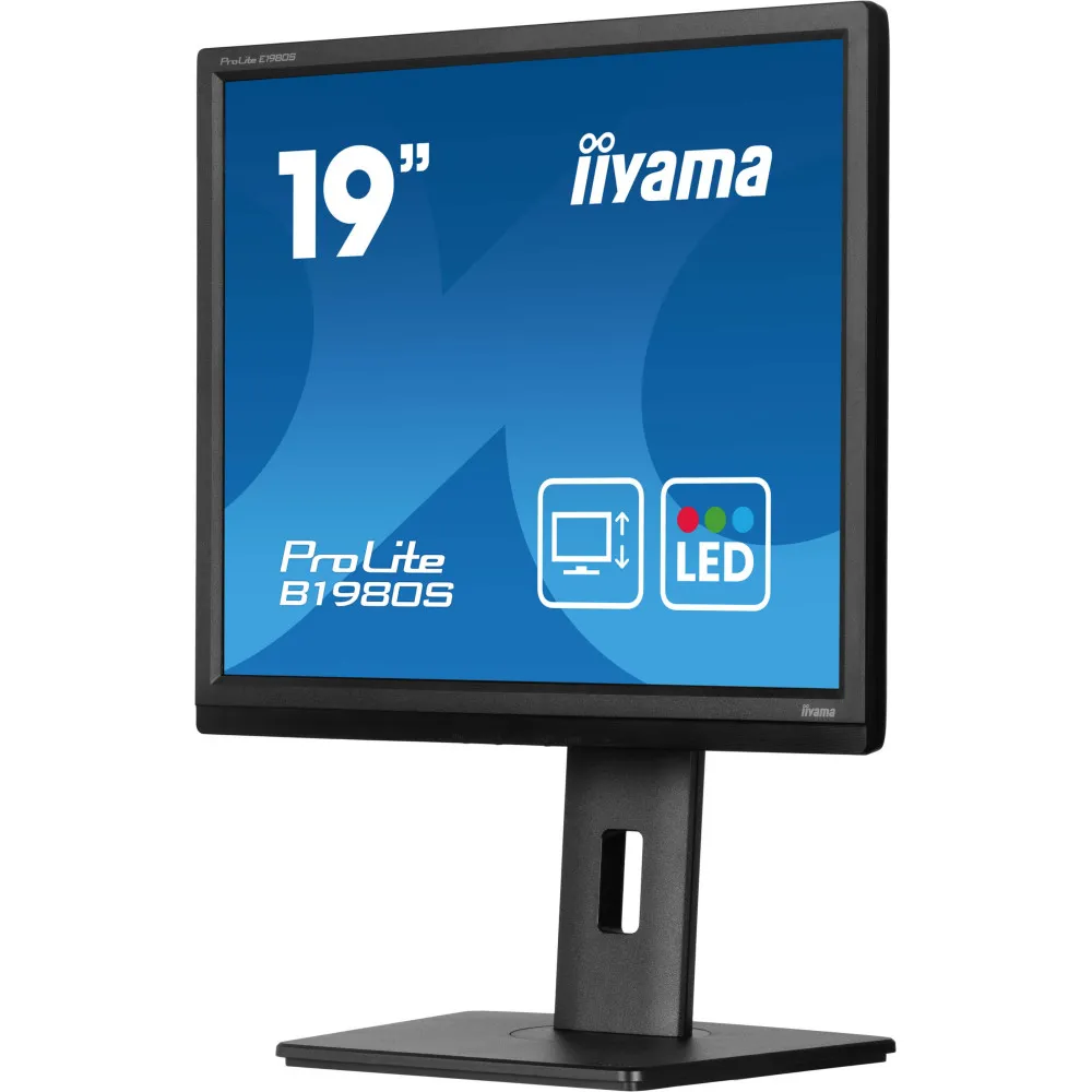 Monitor iiyama ProLite B1980S-B1 - 19"/1280x1024 (SXGA)/75Hz/5:4/TN/3 ms/pivot/Czarny - zdjęcie