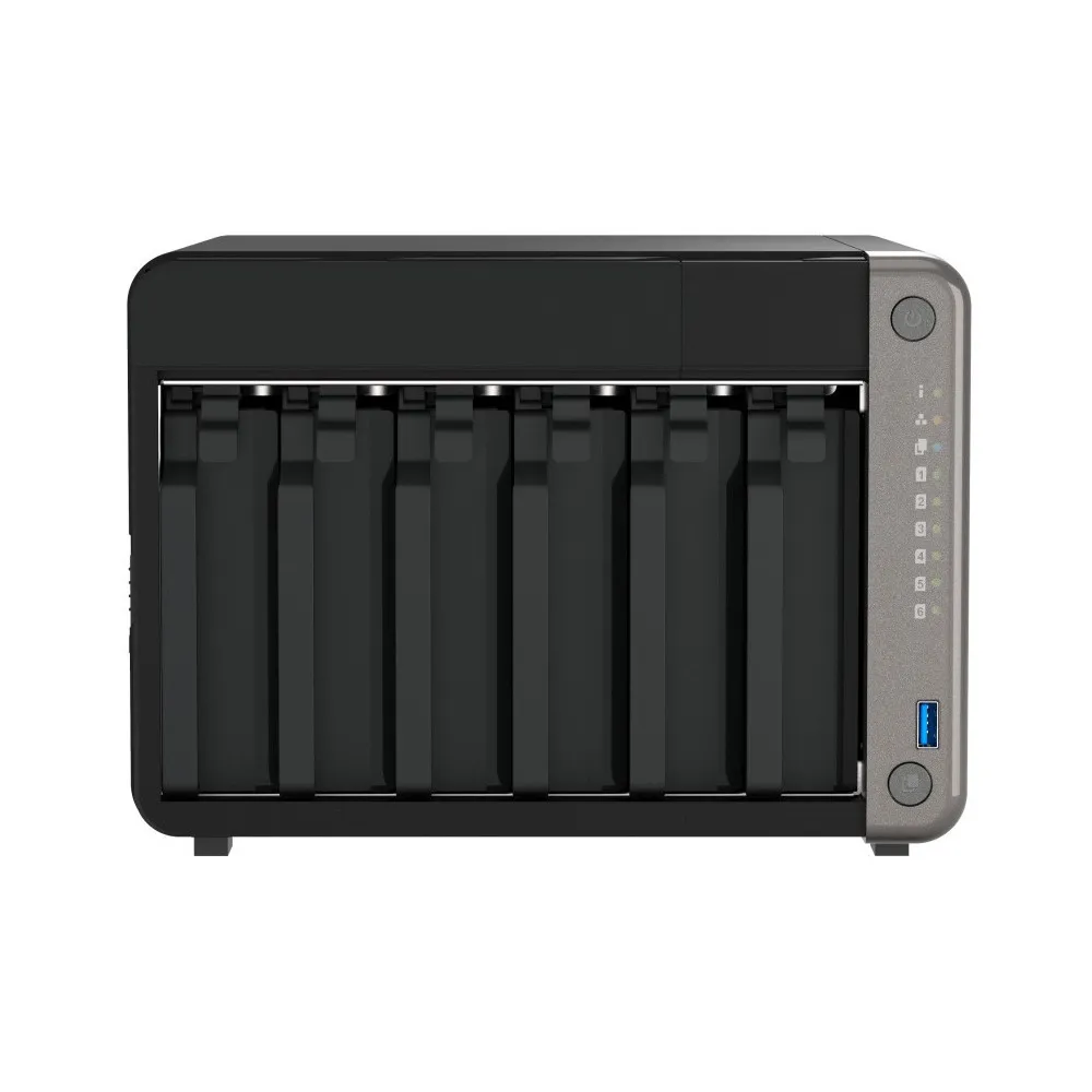 Serwer NAS QNAP Tower TS-AI642-45S - Tower/8-core ARM Cortex 64-bit Processor ( 4-core Cortex-A76 2.2 GHz + 4-core Cortex-A55 1.8 GHz )/8 GB RAM/84 TB/6 wnęk/3CI