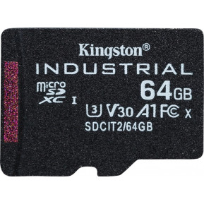 Karta pamięci Kingston Industrial MicroSDXC 64GB Class 10 UHS-I, U3 A1 V30 SDCIT2, 64GBSP - zdjęcie poglądowe 1