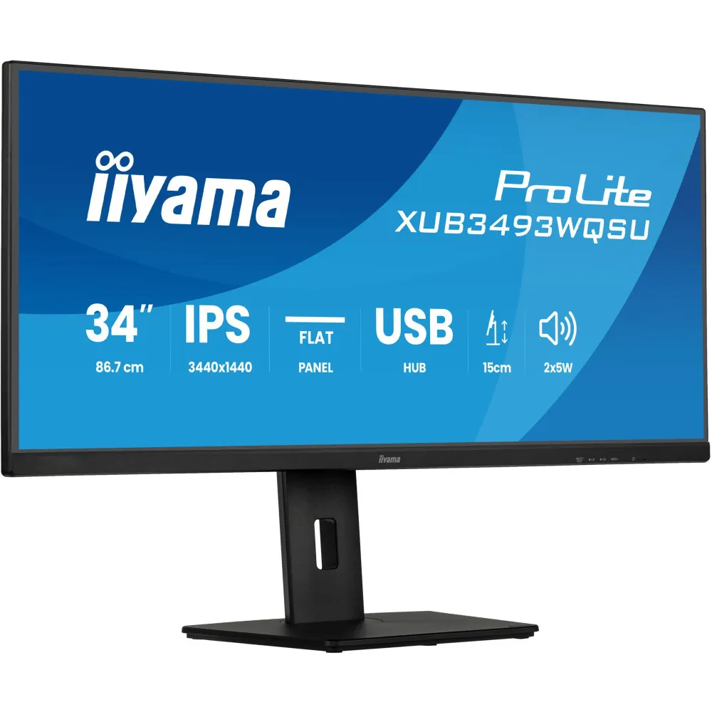 Monitor iiyama ProLite XUB3493WQSU-B6 - 34"/3440x1440 (UWQHD)/120Hz/21:9/IPS/HDR/1 ms/Czarny - zdjęcie