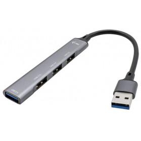 Hub i-tec USB 3.0 1x USB 3.0 3x USB 2.0 U3HUBMETALMINI4 - Kolor srebrny, Czarna - zdjęcie 2
