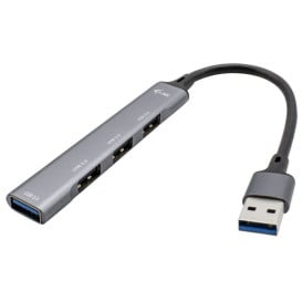 Hub i-tec USB 3.0 1x USB 3.0 3x USB 2.0 U3HUBMETALMINI4 - Kolor srebrny, Czarny