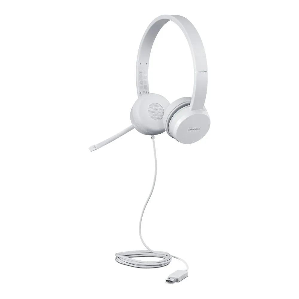 Zestaw słuchawkowy Lenovo 110 Stereo USB Headset GXD1E71385 - Biały
