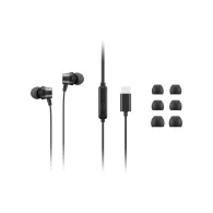 Słuchawki douszne Lenovo USB-C Wired In-Ear Headphones 4XD1J77351 - Czarne