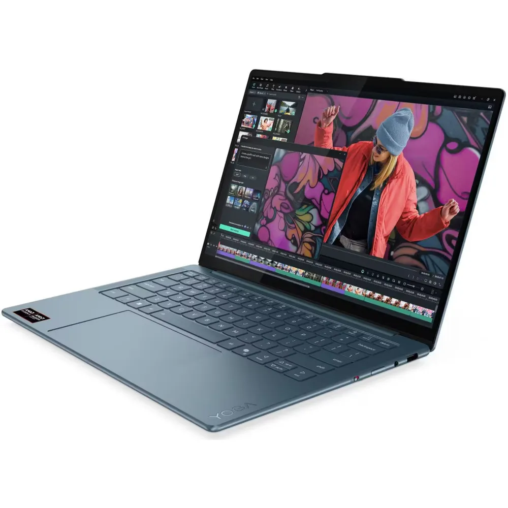Laptop Lenovo Yoga Slim 7 14AKP10 83JY002KPB - Ryzen AI 5 340/14" WUXGA OLED HDR/RAM 16GB/SSD 512GB/Turkusowy/Win 11 Home/2CI