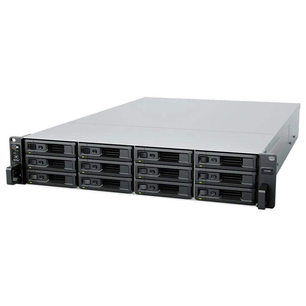 Serwer NAS Synology Rack Unified Controller UC3400 - Rack (1U)/Model CPU: Intel Xeon D-1541 Liczba procesorów: 2 Architektura procesora: 64-bit Częstotliwość procesora: 8-core 2.1 (podstawowy)/2.7 (tu - zdjęcie