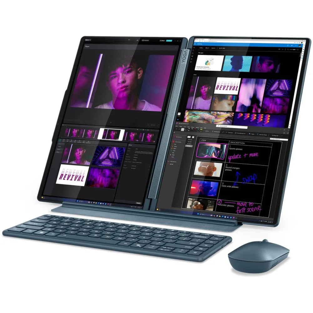 Laptop Lenovo Yoga Book 9 14IAH10 83KJ001KPB - Core Ultra 7 255H/14" WQXGA+ OLED HDR MT/RAM 32GB/1TB/Turkusowy/Win 11 Pro/2CI