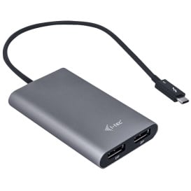 Adapter i-tec Thunderbolt 3 Dual DP Video TB3DUAL4KDP - Szary, Czarny