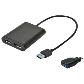 Adapter i-tec USB 3.0 / USB-C Dual 4K DP U3DUAL4KDP - Czarny