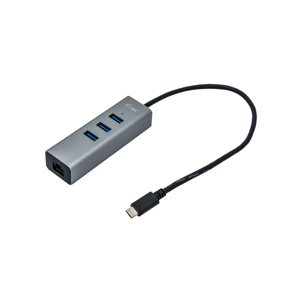 Hub i-tec USB-C Metal Gigabit Ethernet + USB 3.0 C31METALG3HUB, 3