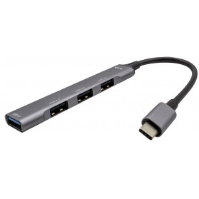 Hub i-tec USB-C 1x USB 3.0 3x USB 2.0 C31HUBMETALMINI4 - Kolor srebrny, Czarny - zdjęcie 1
