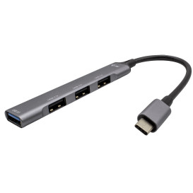 Hub i-tec USB-C 1x USB 3.0 3x USB 2.0 C31HUBMETALMINI4 - Kolor srebrny, Czarny