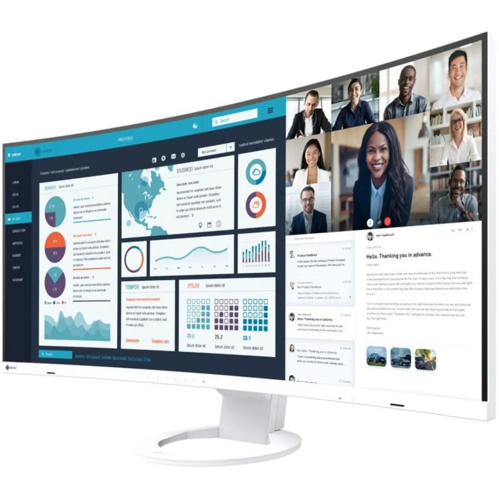 Zdjęcie produktu Monitor EIZO FlexScan EV3895-WT - 37,5"/3840x1600 (UW4K)/24:10/zakrzywiony/IPS/5 ms/USB-C/Czarno-biały