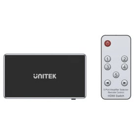 Przełącznik sygnału Unitek HDMI 1.4b 5-in-1 Out 4K V1110A - Kolor srebrny, Czarny