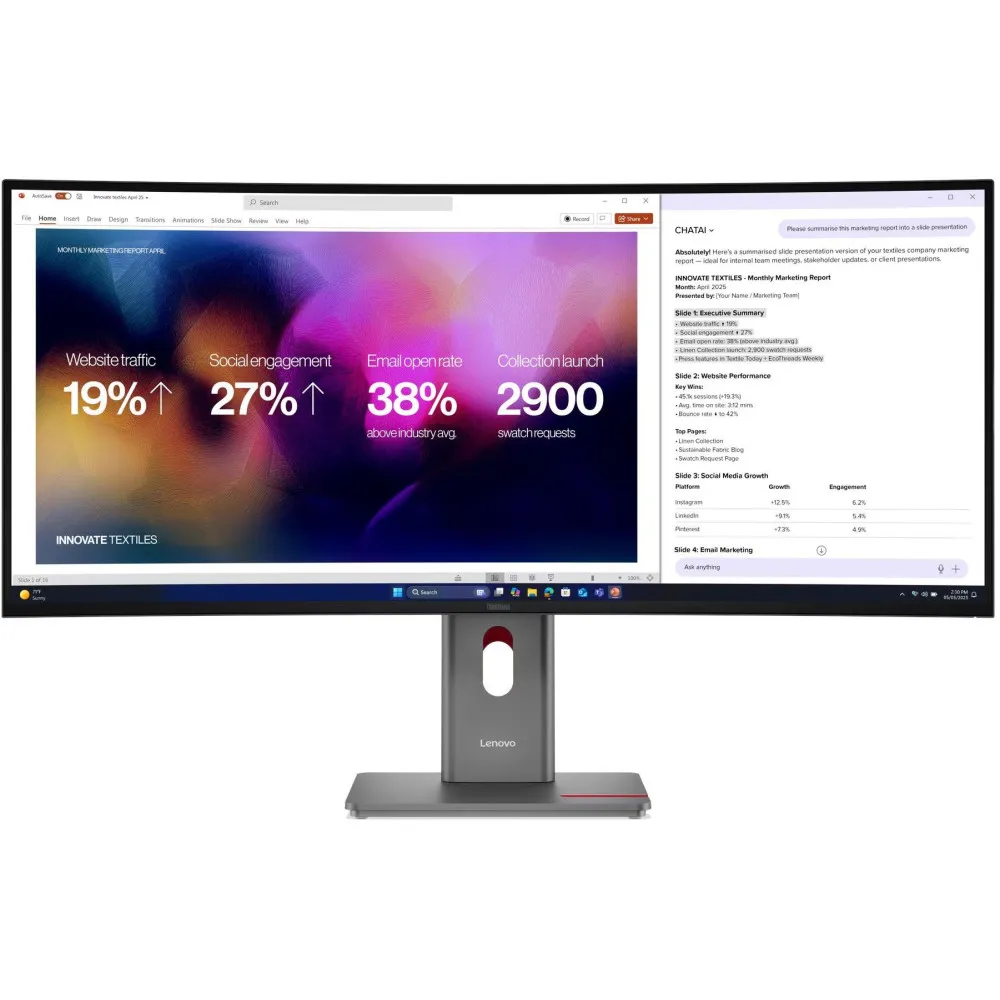 Monitor Lenovo ThinkVision P40WD-40 with MC60 camera 64B4ZAT1EU - zdjęcie poglądowe 8