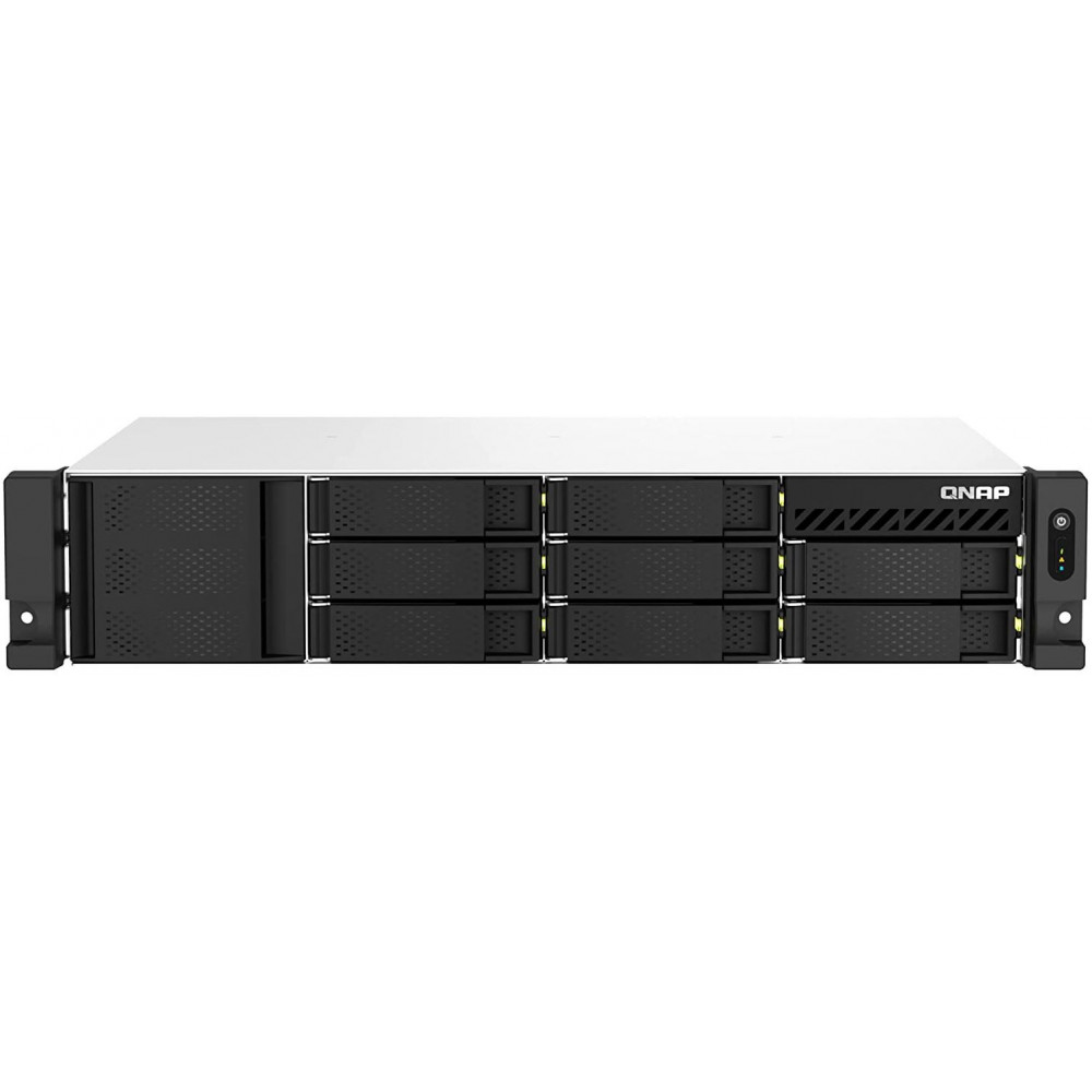 Serwer NAS QNAP Rack TS-873AEU-RP-Q6J - Rack (2U)/AMD Ryzen V1500B/32 GB RAM/84 TB/8 wnęk/2 x M.2/3 lata Door-to-Door - zdjęcie