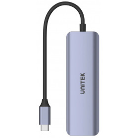 Hub Unitek USB-C 3.1 4 x USB-C 5 Gbps H1107K - 4 porty, Kolor srebrny, Czarny