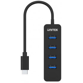 Hub Unitek USB-C 4XUSB-A 3.1 10W H1117B - 4 porty, Czarny