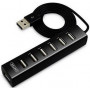 Hub USB Unitek 7 x USB Y-2160 BLACK - Czarny, 7 portów, USB 2.0