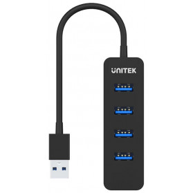 Hub Unitek USB-A 4X USB-A 3.1 10W H1117A - 4 porty, Czarny