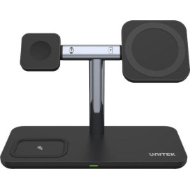 Ładowarka Unitek P1212A 3-in-1 15W do iPhone, AirPods, AppleWatch - Kolor srebrny, Czarna