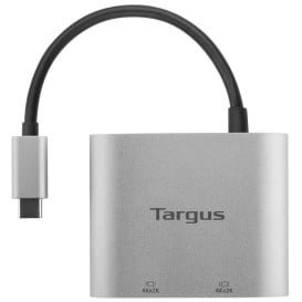 Adapter Targus USB-C / 2x HDMI 4K ACA947EU - Kolor srebrny, Czarny