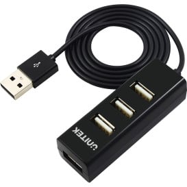 Hub USB Unitek 4x USB 2.0 Y-2140/CZARNY - 4 porty, 1,5 m, Czarny