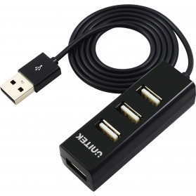 Hub Unitek 4x USB 2.0 mini Y-2140 - 4 porty, Czarny