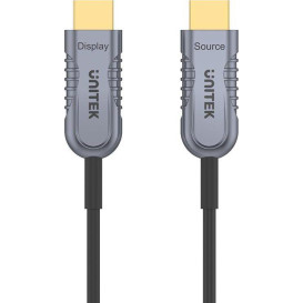 Kabel Unitek HDMI 2.1 AOC 8K 120Hz C11030DGY - 20 m, Kolor srebrny, Kolor złoty, Czarny